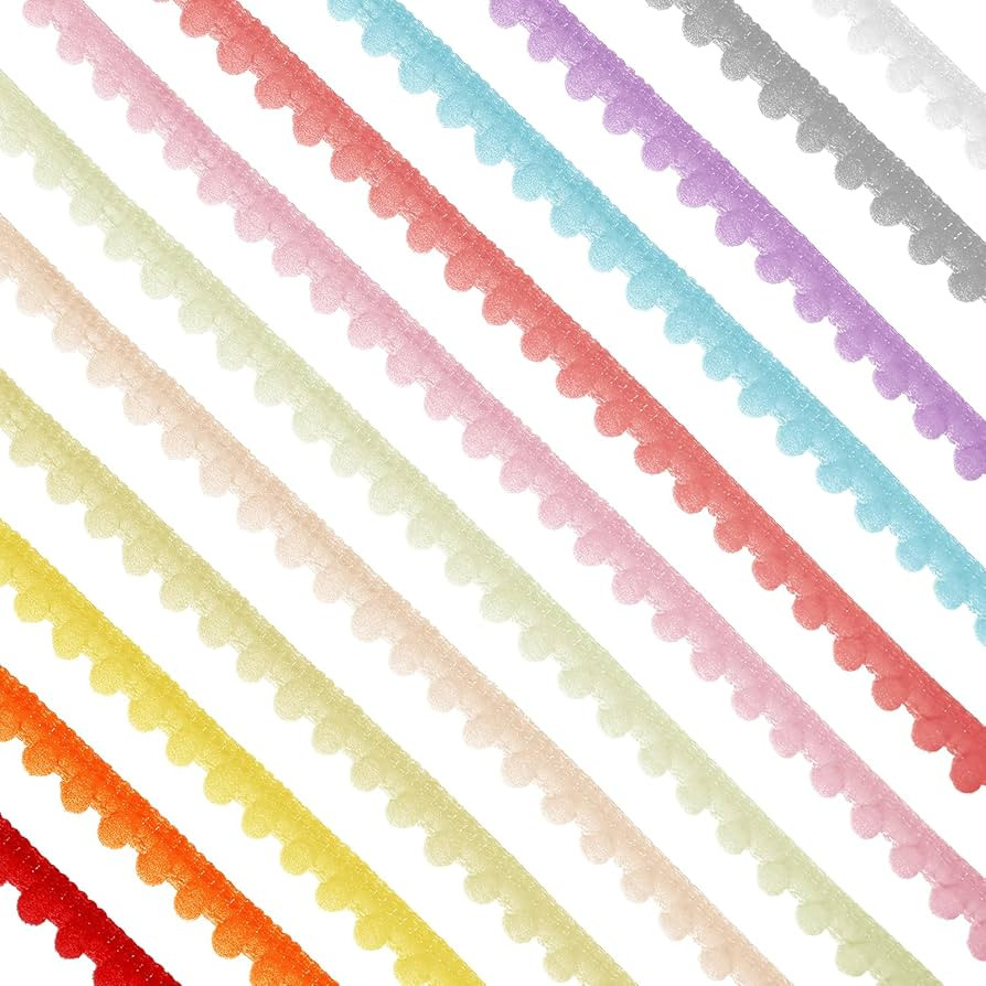 GLOBLELAND 60 Yards 12 Colors Mini Pom Pom Fringe Rickrack Trims for Curtain Carpet Lace Clothes ... | Amazon (US)