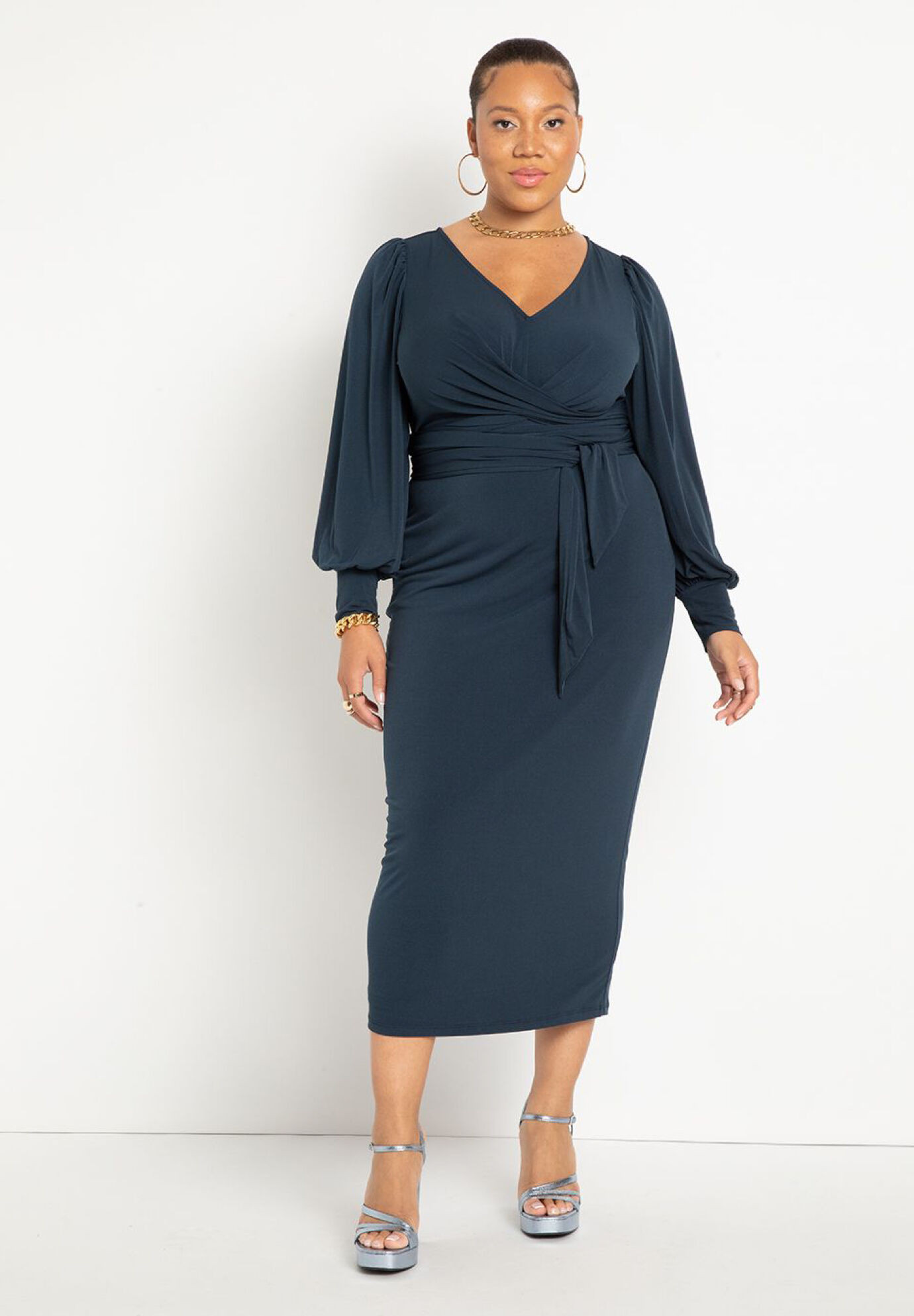 Cross Front Midi Dress | Eloquii