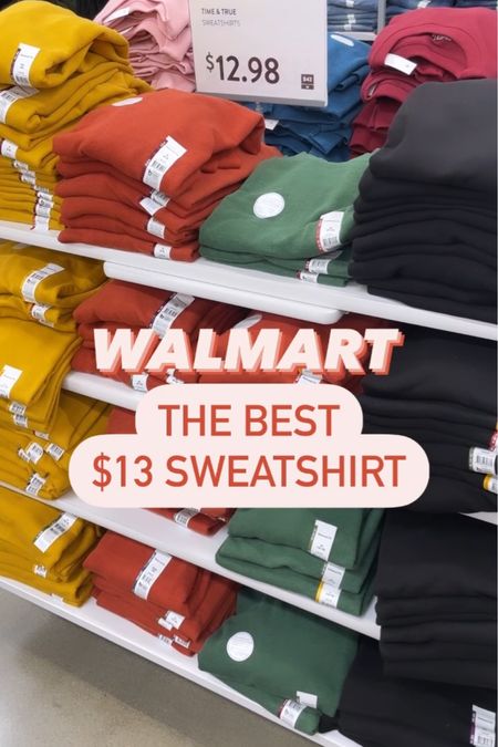 Instagram reel, Walmart sweatshirt, time and tru, Walmart outfit, Walmart fashion, $13 sweatshirt 

#LTKfindsunder50 #LTKstyletip #LTKSeasonal