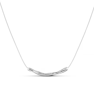 Molten Bar Adjustable Necklace - Silver | Orelia