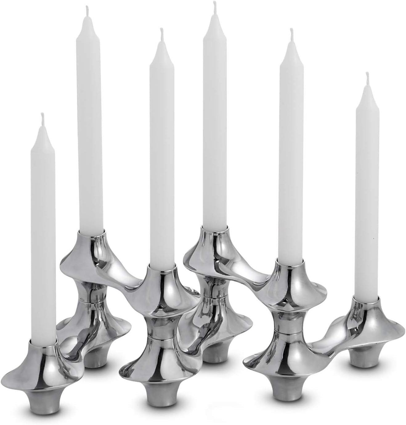 Nambé Cortina Hinged Candelabra, Adjustable Six-Arm Candle Holder for Taper Candles, Modern Scul... | Amazon (US)