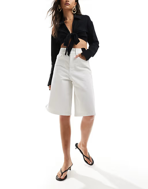 COLLUSION denim skater jorts in white | ASOS (Global)