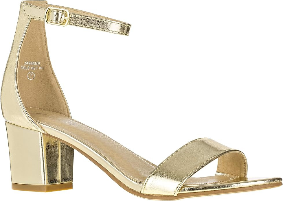 ILLUDE Women’s Fashion Ankle Strap Kitten Heel Sandals - Adorable Cute Low Block Heel – Jasmi... | Amazon (US)