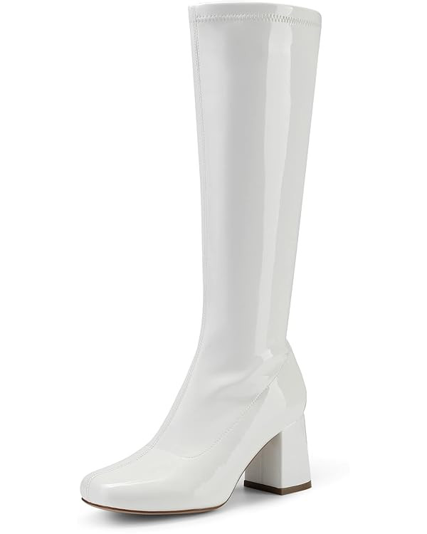 DREAM PAIRS Women's Gogo Boots, Square Toe Chunky Heel Knee High Fall Boots Disco Shoes for Women | Amazon (CA)