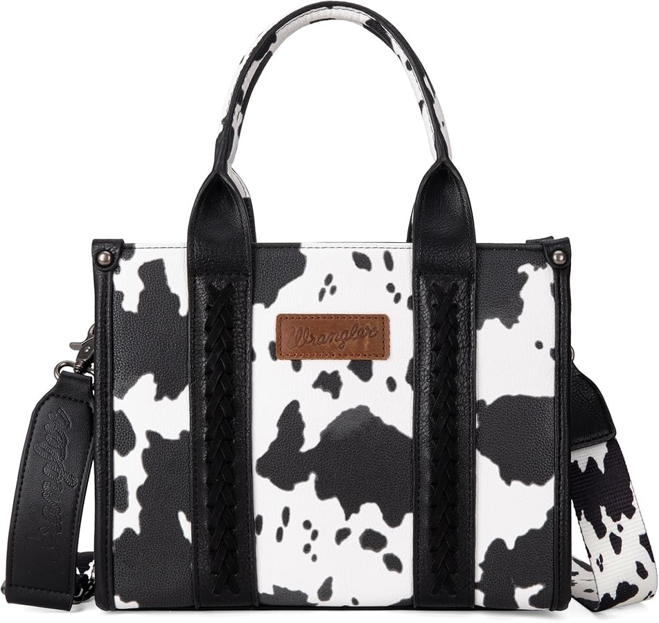 Wrangler Cow Print Tote Bag for Women Western Purse Boho Top Handle Satchel Handbag with Signatur... | Amazon (US)