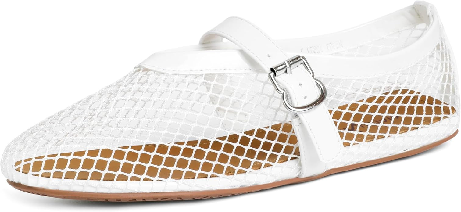 vivianly Mesh Ballet Flats Shoes for Women Flats Comfortable Dressy Mary Jane Flats Mesh Flats Ro... | Amazon (US)
