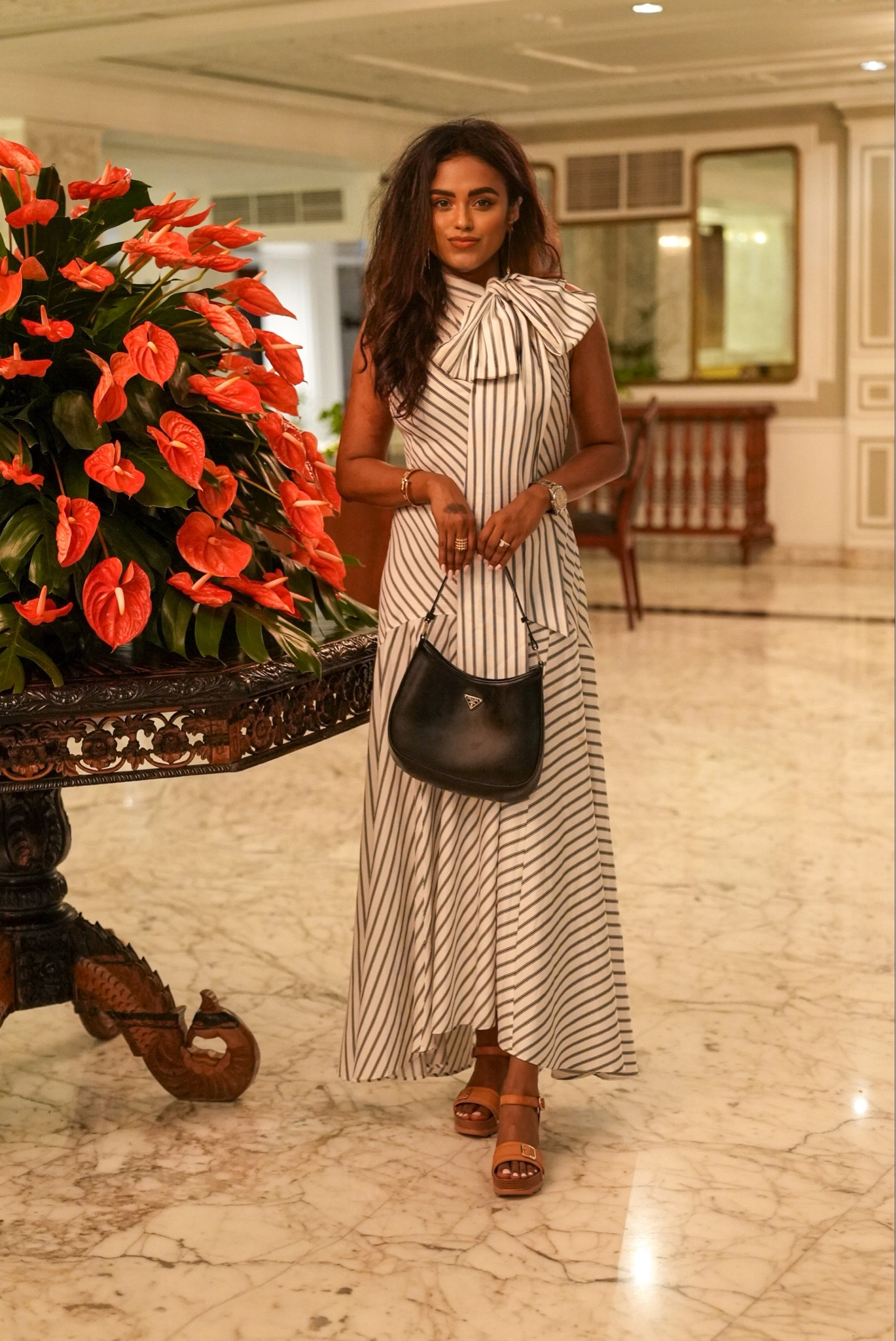 Chanel Striped Long Shirt Dress With Cruise 2019 19C White Cotton