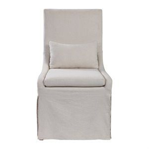 Uttermost Coley Linen Armless Chair in Off White | Homesquare