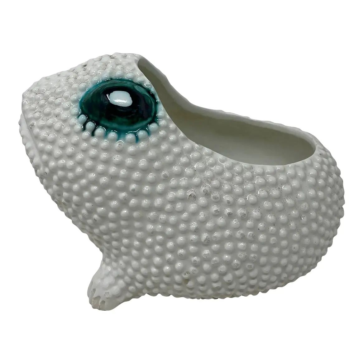 Italian Ceramic Knobbly Frog Planter | Chairish