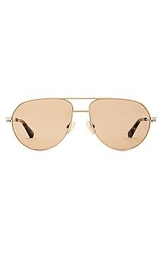 Bottega Veneta Pilot Sunglasses in Rose Gold from Revolve.com | Revolve Clothing (Global)