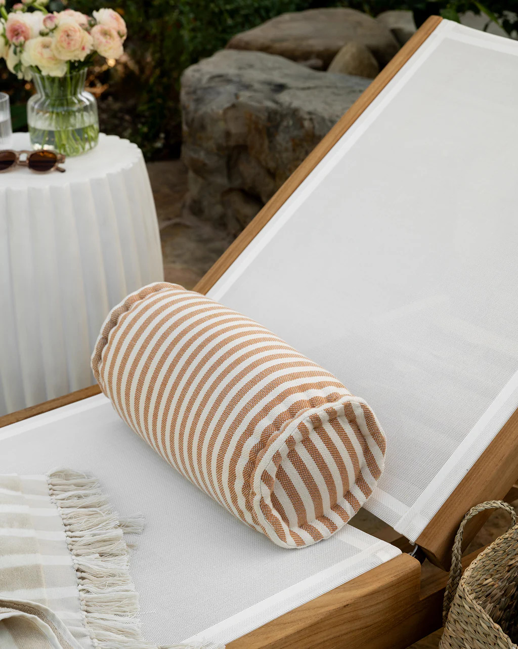 Striped Indoor/Outdoor Bolster Pillow | McGee & Co.