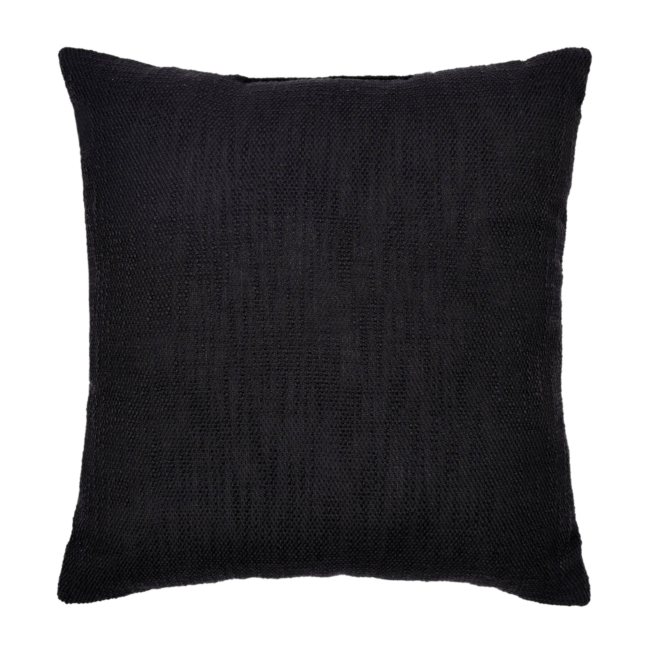 Mainstays 18" x 18" Decorative Throw Pillow, Solid Black Texture Polyester | Walmart (US)