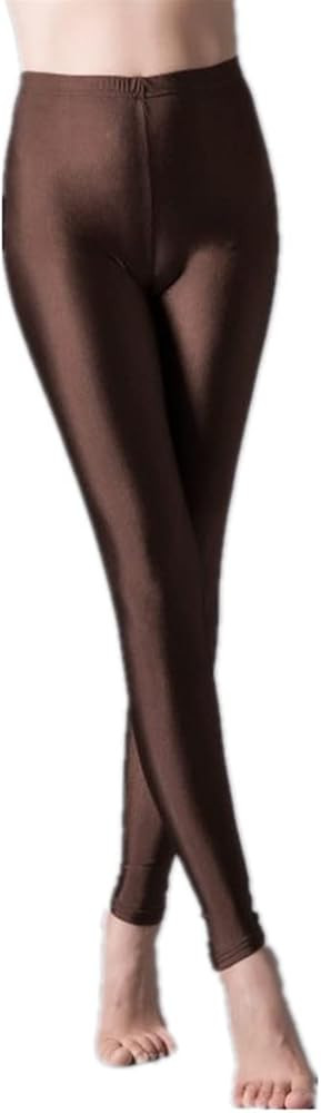 Womens Ladies Plain Stretchy Leggings Neon Stretch Skinny Shiny Spandex Leggings Elasticated Trou... | Amazon (UK)