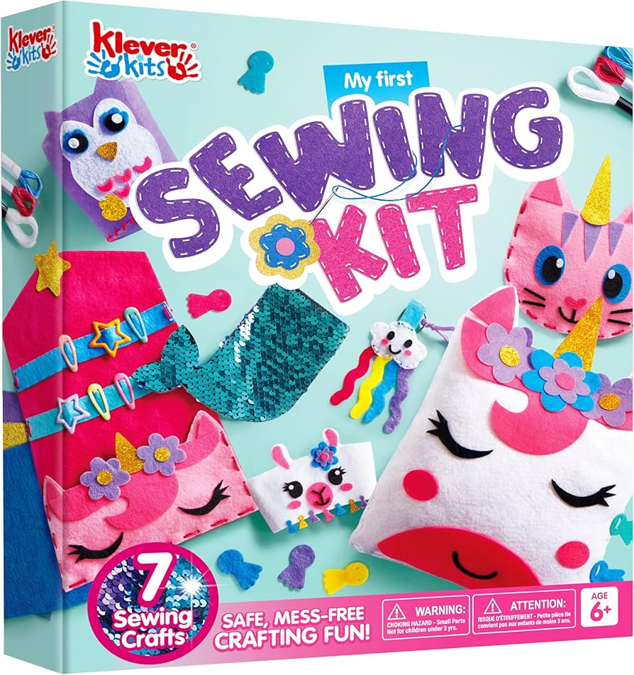 Klever Kits 7 Sewing Projects- My First Felt Sewing Kit- Easy DIY Wildlife Artworks of Unicorn Pi... | Amazon (US)