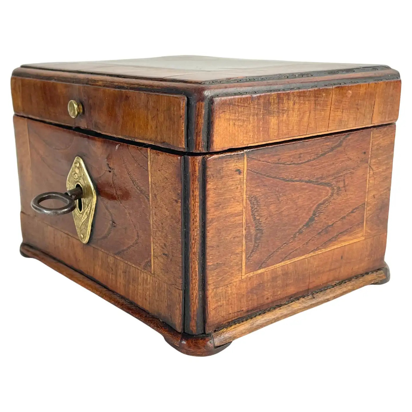 Charming Swedish Baroque Box in Elm and Fruitwood, Early 18th Century | 1stDibs