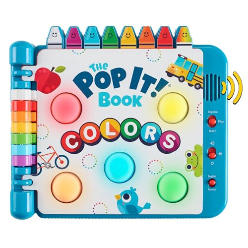Chuckle & Roar Pop It! Book: Colors – Interactive Sensory Learning Book with Bilingual English & Spanish Play, Grow-with-Me Modes, Quiet Mode, Color Learning Toy for Toddlers Ages 1–4+ | Amazon (US)