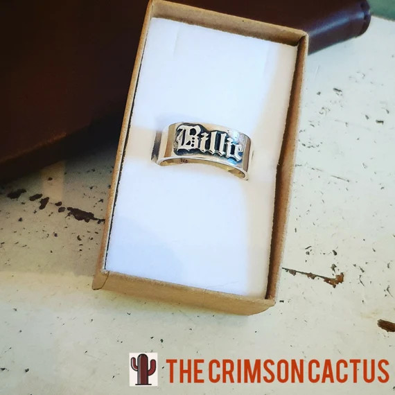 Sterling Silver Old English Style Ring Vintage Font Gothic Name Ring ORDER ANY NAME | Etsy (US)