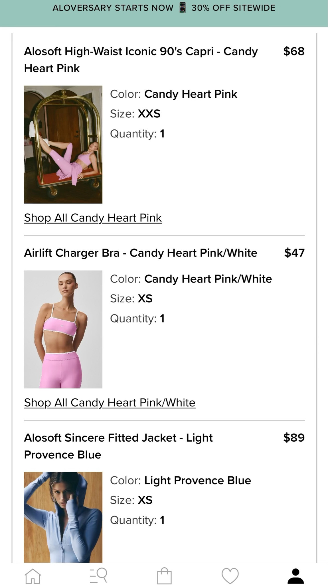 What I got for the ALO sale 