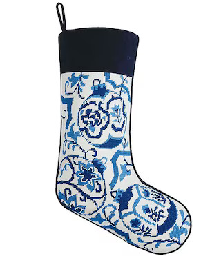 Chinoiserie Ornament Embroidered Needlepoint Holiday Stocking | Dillard's