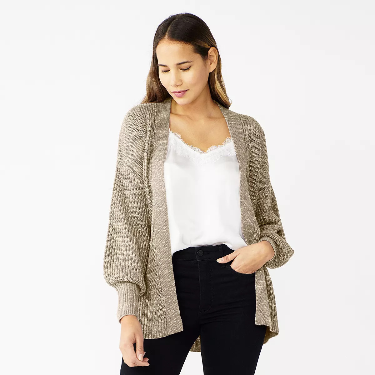 Women's Nine West Balloon Sleeve Sweater Cardigan | Kohl's
