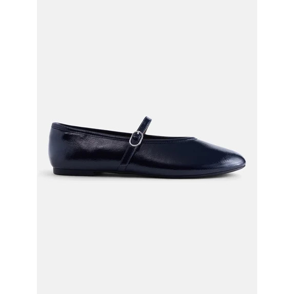 No Boundaries Women's Crinkle Mary Jane Flats | Walmart (US)