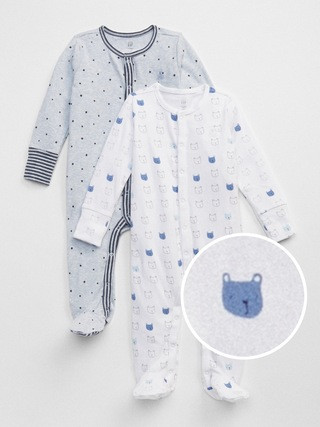 Baby First Favorite Bear Footed One-Piece (2-Pack) | Gap (CA)