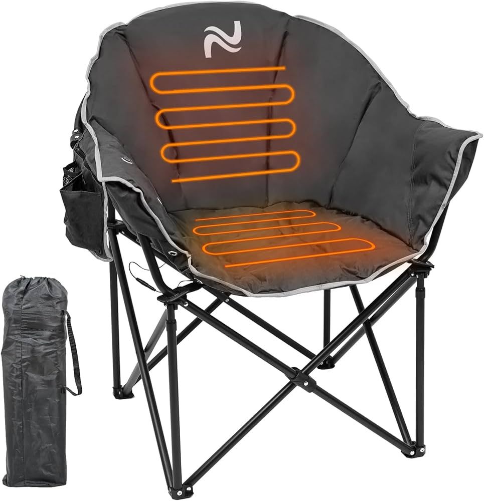 Slsy Heated Camping Chair Oversized, Outdoor Portable Heated Folding Chairs, Heated Foldable Chai... | Amazon (US)