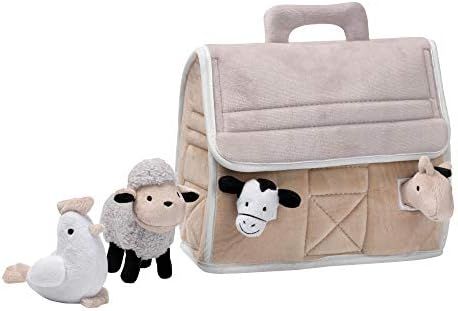 Amazon.com: Lambs & Ivy Baby Farm Plush Barn with 4 Stuffed Animals Toy - Taupe/Gray/White : Toys... | Amazon (US)