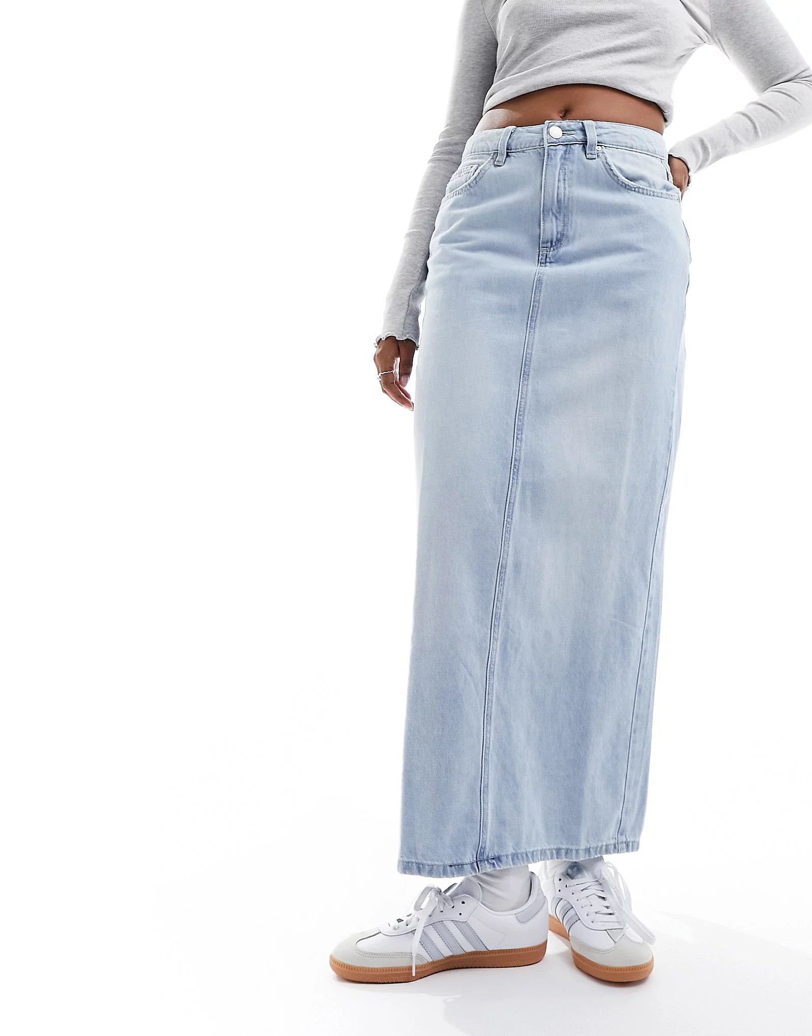 Cotton On straight denim maxi skirt in light wash blue  | ASOS | ASOS (Global)