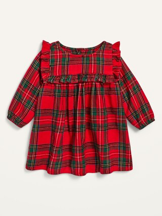 Plaid Ruffle-Trim Dress for Baby | Old Navy (US)