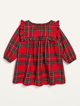 Plaid Ruffle-Trim Dress for Baby | Old Navy (US)