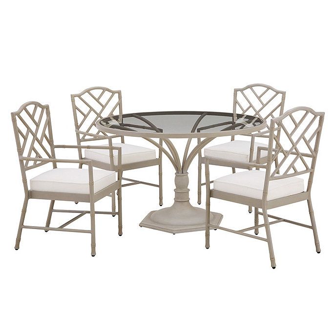 Charleston Metal Outdoor Furniture Set Dining Table & Chairs 5 Piece Set | Ballard Designs, Inc.