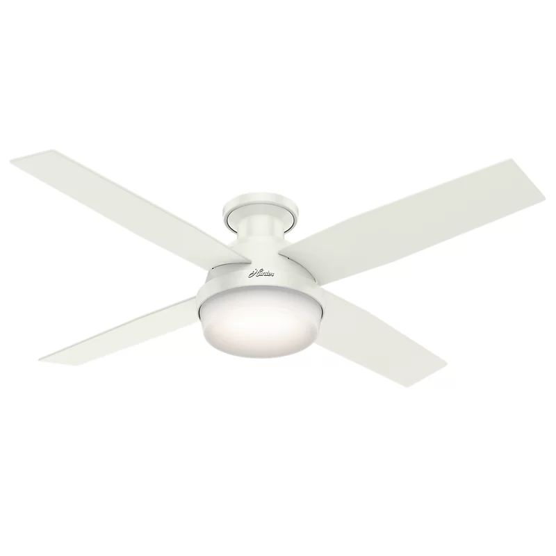 52" Dempsey 4 - Blade LED Flush Mount Ceiling Fan with Remote Control and Light Kit Included | Wayfair North America
