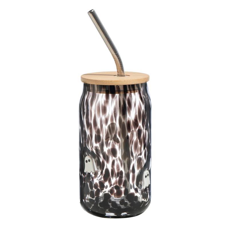 Black Confetti Ghost Icon Tumbler, 12.6oz | At Home