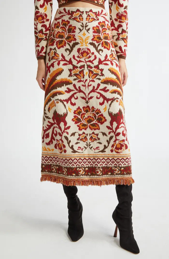 Toucan Scarf Jacquard Knit Skirt | Nordstrom