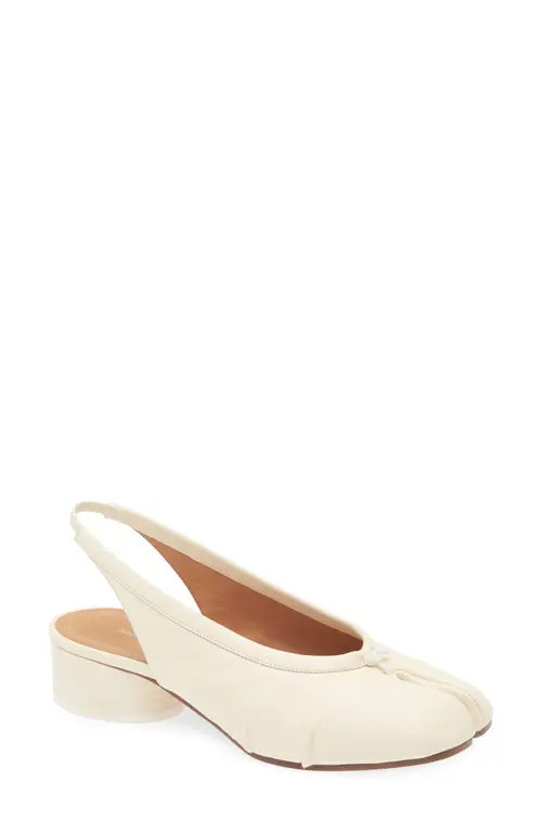 Maison Margiela Tabi Slingback Pump in White at Nordstrom, Size 8.5Us | Nordstrom
