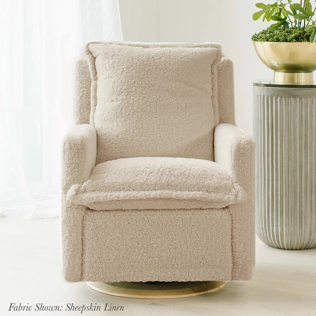 FLYNN GLIDING SWIVEL NURSERY RECLINER | Oilo Studio