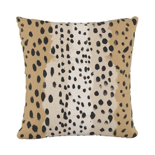 Linen Leopard Square Throw Pillow - Skyline Furniture | Target