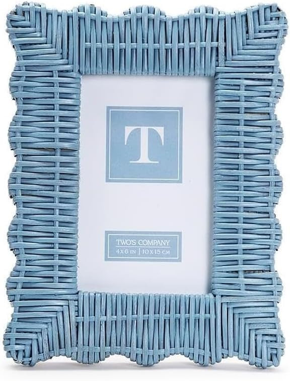 Two's Company Blue Wicker Weave Photo Frame 4" x 6" | Amazon (US)