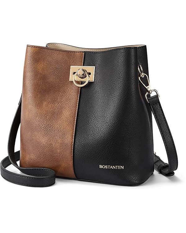 BOSTANTEN Crossbody Bucket Shoulder Bags for Women Vegan Leather Purse Cross Body Handbag Multipl... | Amazon (US)