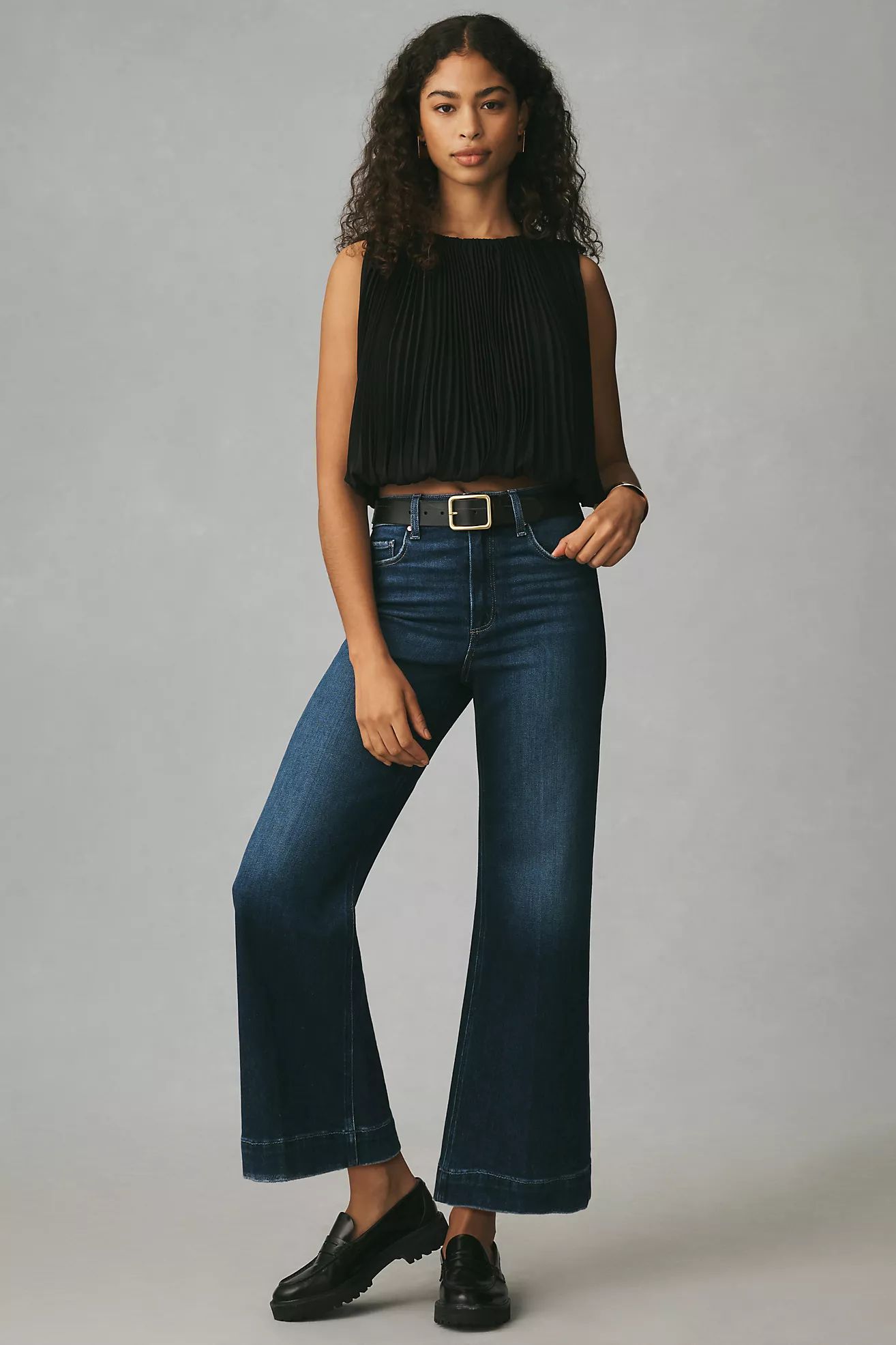 PAIGE The Anessa High-Rise Crop Wide-Leg Jeans | Anthropologie (US)