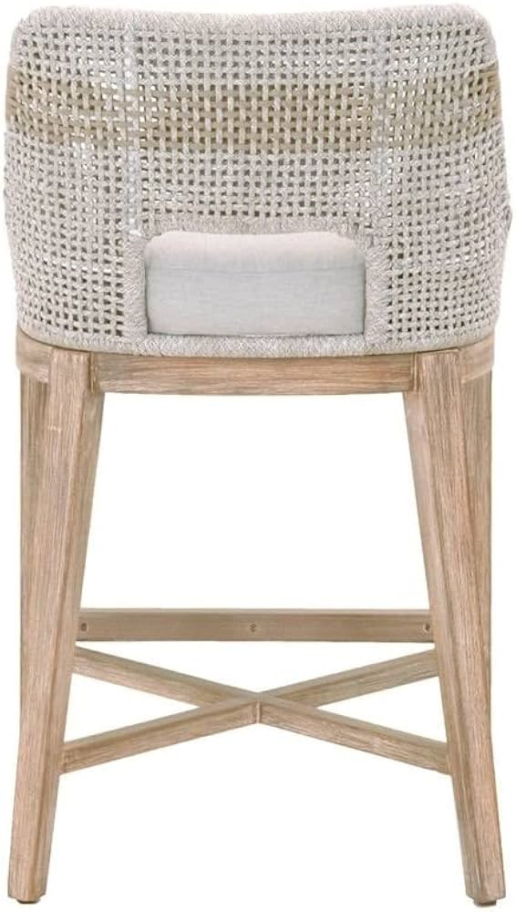 Home Square Transitional Beige 2 Piece Flat Rope Wood Frame Counter Stool Set | Amazon (US)