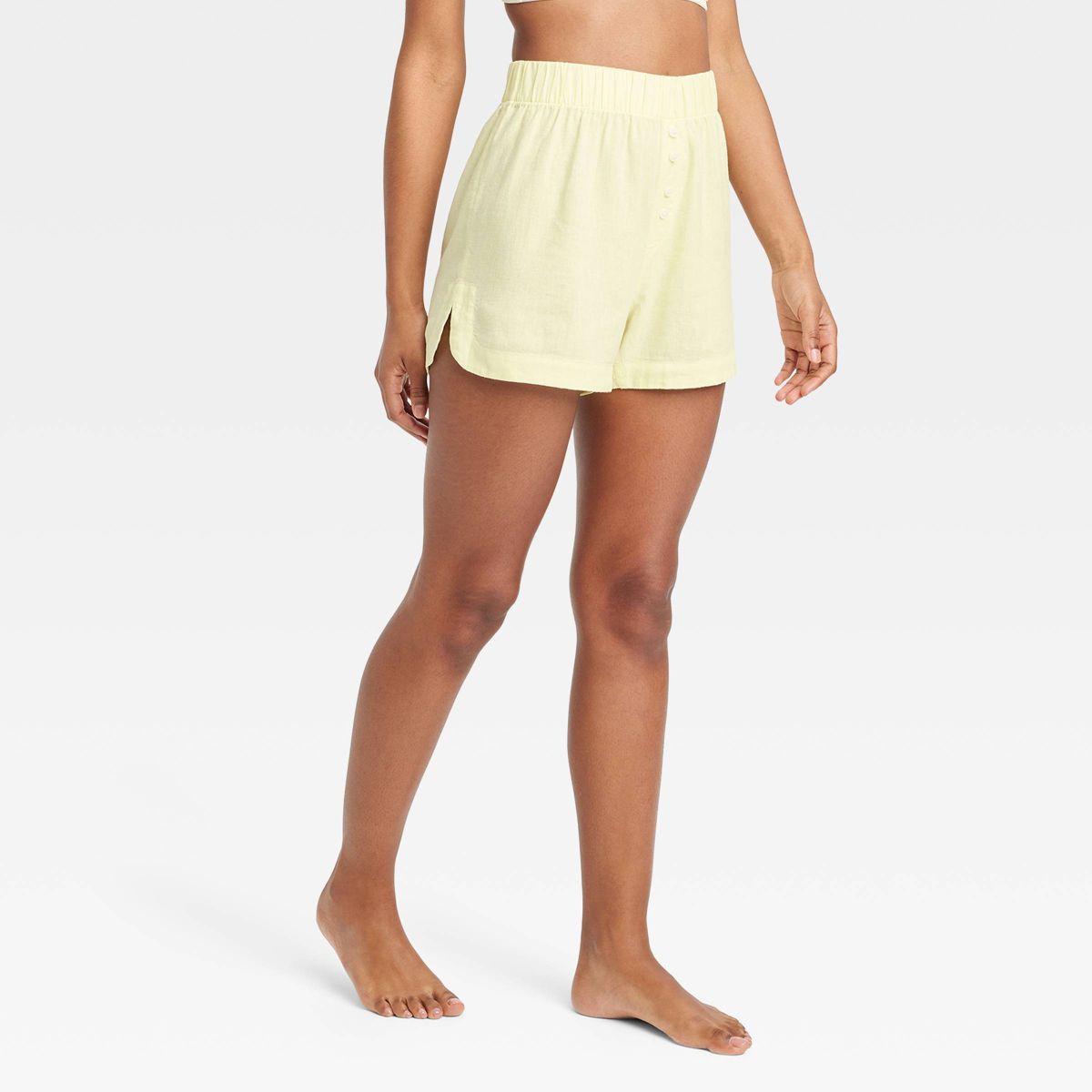 Women's Linen Blend Pajama Shorts - Stars Above™ Yellow XS | Target