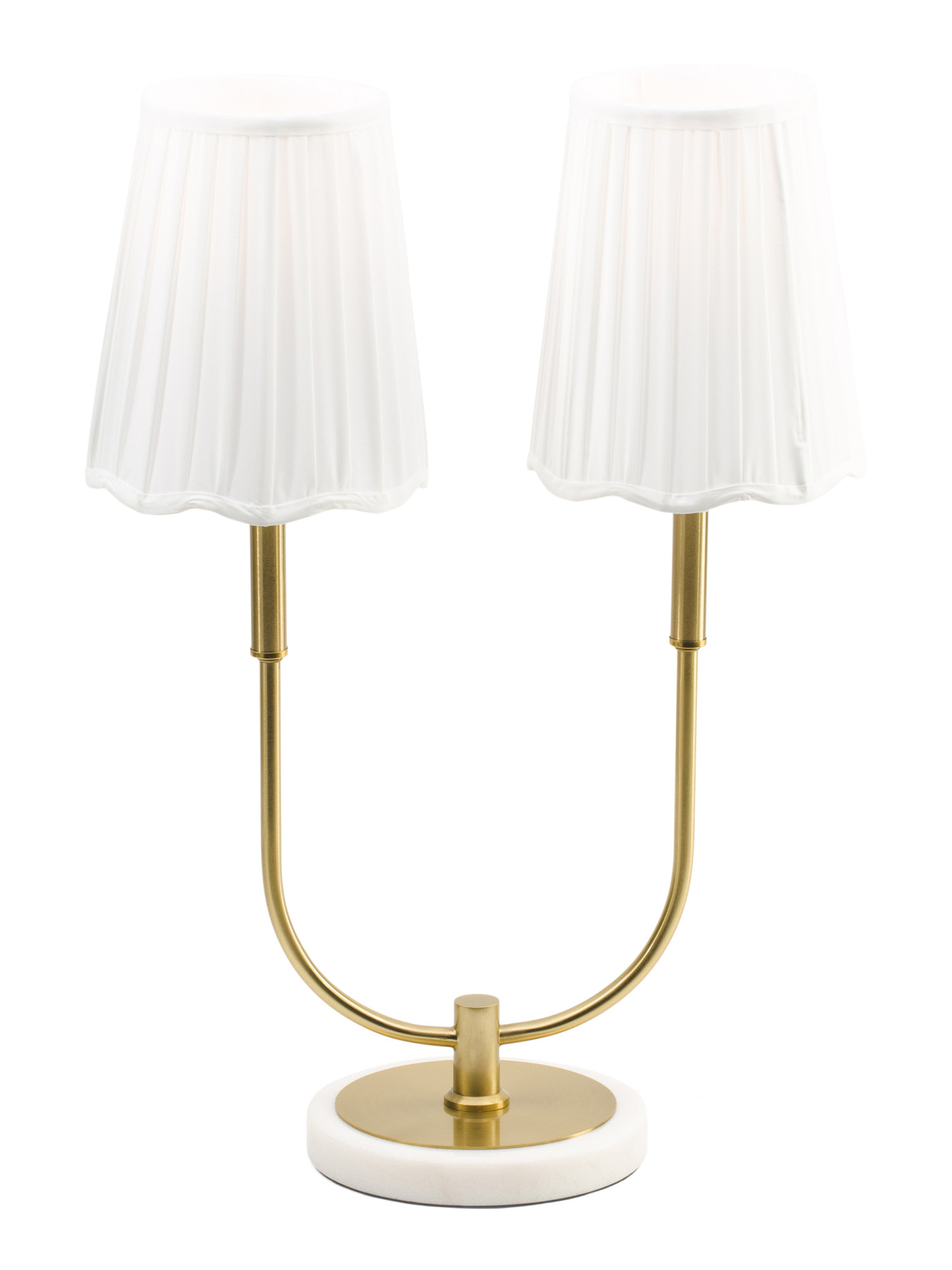 22.5in Metal And Marble Table Lamp With Pleated Shades | Bedroom | Marshalls | Marshalls