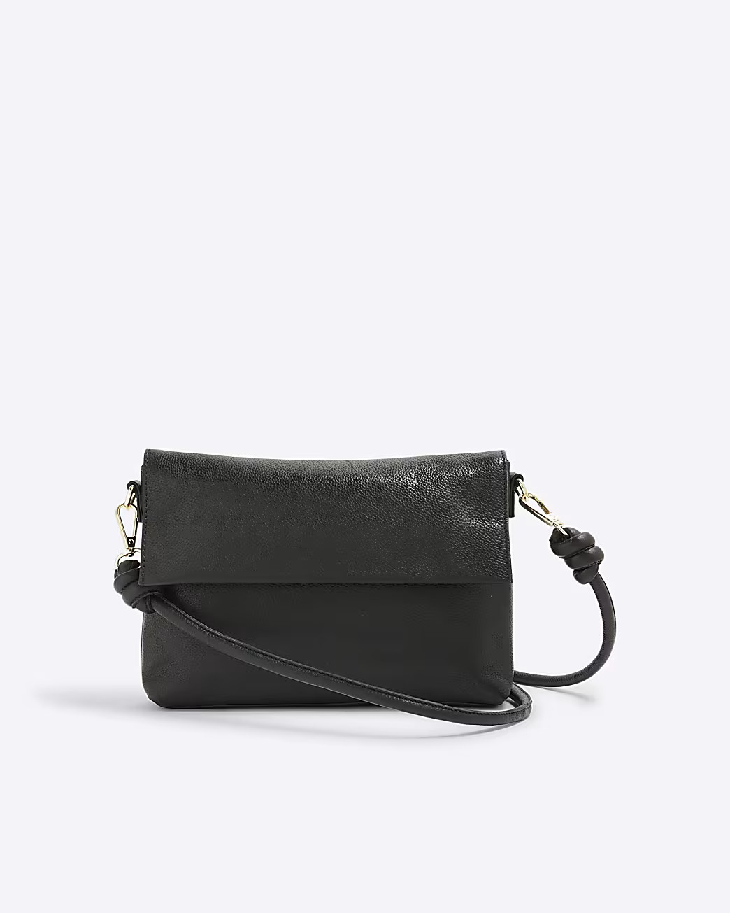 Black Leather Knot Strap Cross Body Bag | River Island UK & IE