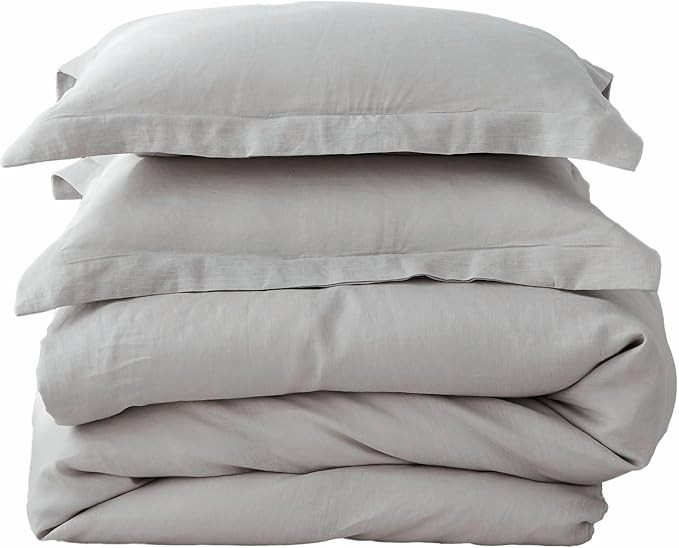 Simple&Opulence 100% Linen Duvet Cover Set 3pcs Basic Style Natural French Washed Flax Solid Colo... | Amazon (US)
