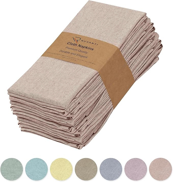 Ruvanti Cloth Napkins Set of 6, 18x18 Reusable Napkins Cloth Washable, Soft & Durable Table Napki... | Amazon (US)