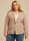 Plus Size Brushed Single Button Blazer | Maurices