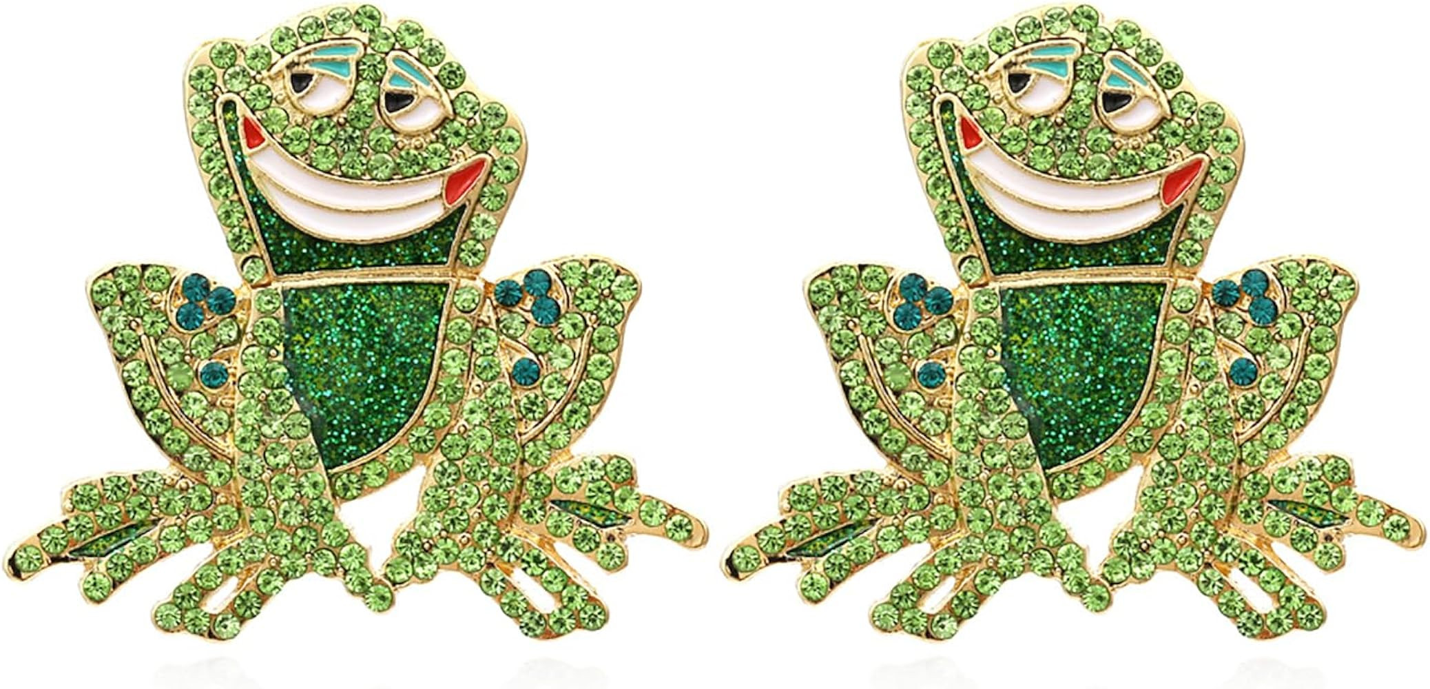 Frog Earrings for Women Vintage Rhinestone Frogs Stud Earrings Cute Funny Animal Earrings Frog Je... | Amazon (US)