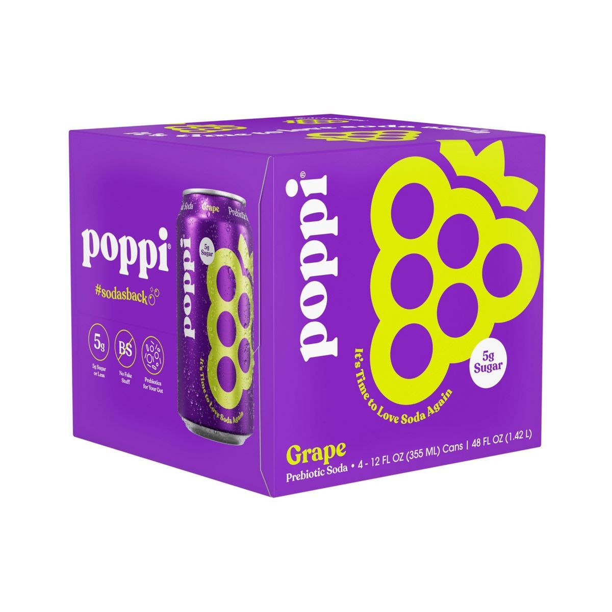 Poppi Grape Prebiotic Soda - 4pk/12 fl oz Cans | Target